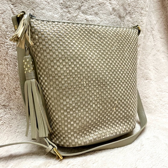 RARE YSL Vintage Woven Taupe Shoulder Bag Full Inclusion - Picture 4 of 15